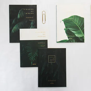 

"Grass Leaves" Pack of 4 Exercise Book Lined Papers Notepad Study Business Notebook Composition Book Diary