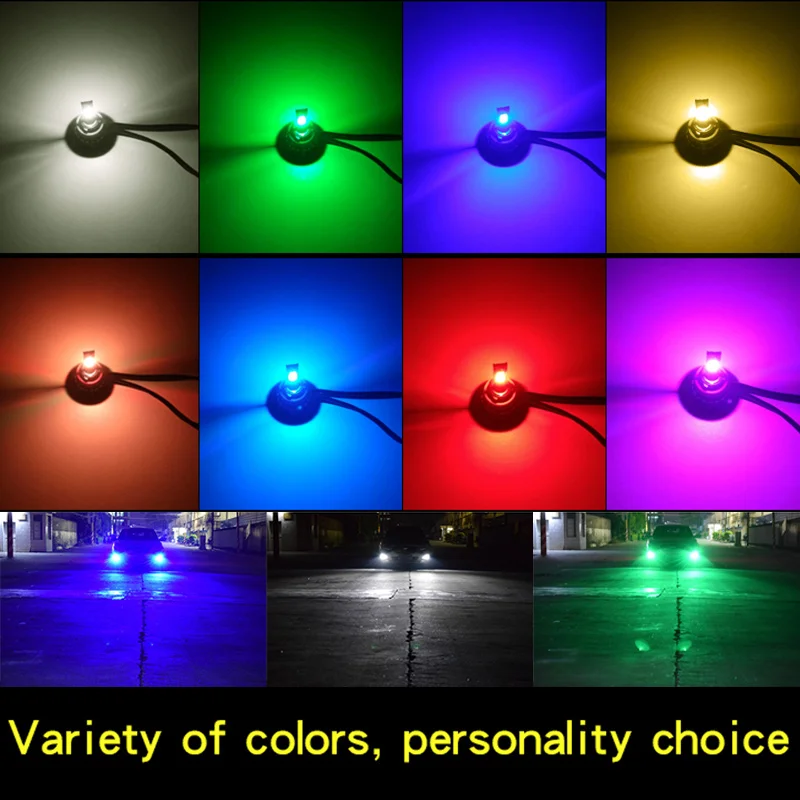 Новые Автомобильные светодиодные фары RGB с цветным голосовым управлением