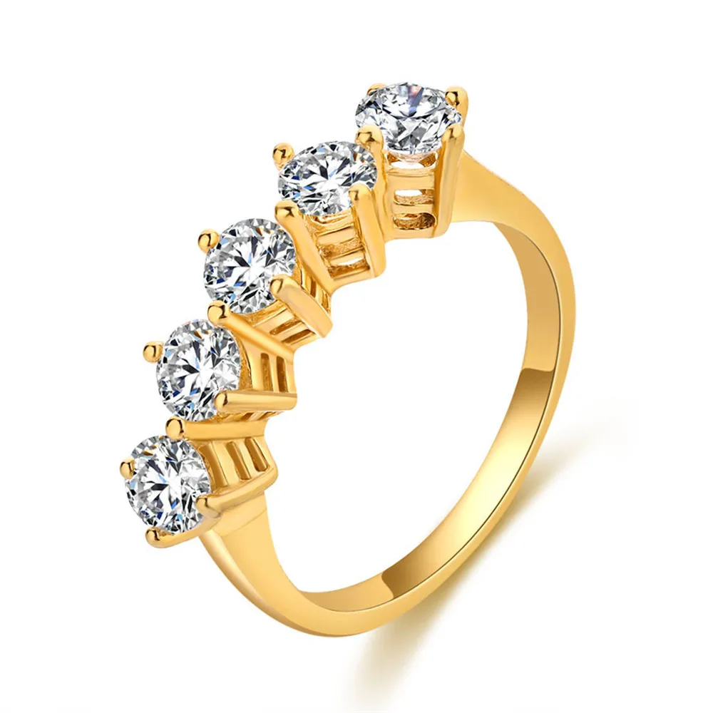 

Gold wedding rings for women jewelry fashion simple luxury love ladies vintage cubic zirconia crystal crown ring women jewellery