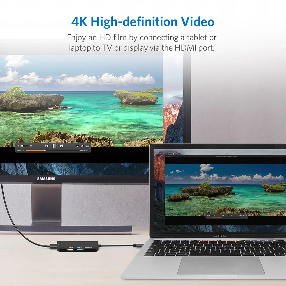 Разветвитель KEBIDU с 4 портами usb 3 0 2 type c для клавиатуры принтера телефона жесткого