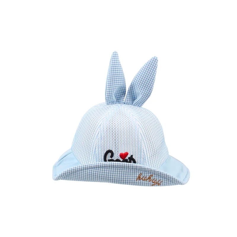 Mesh Bunny Baby Hat Breathable Soft Kids Hat Boys Girls Summer Sun Cap Wide Brim Lace Up Baby Hat With Ears Baby Girls Clothing (18)