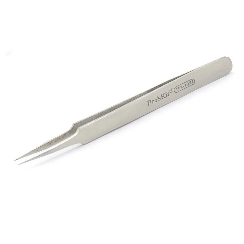 

Pro'sKit 1PK-102T Super Fine Tip Straight Non-magnetic Medical Tweezers(120MM)