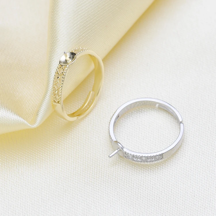 

Hot Fashion Women 925 Sterling Silver charm Shellfish pearls beads Fit Ring Settings Jewelry Making for Women DIY Gift