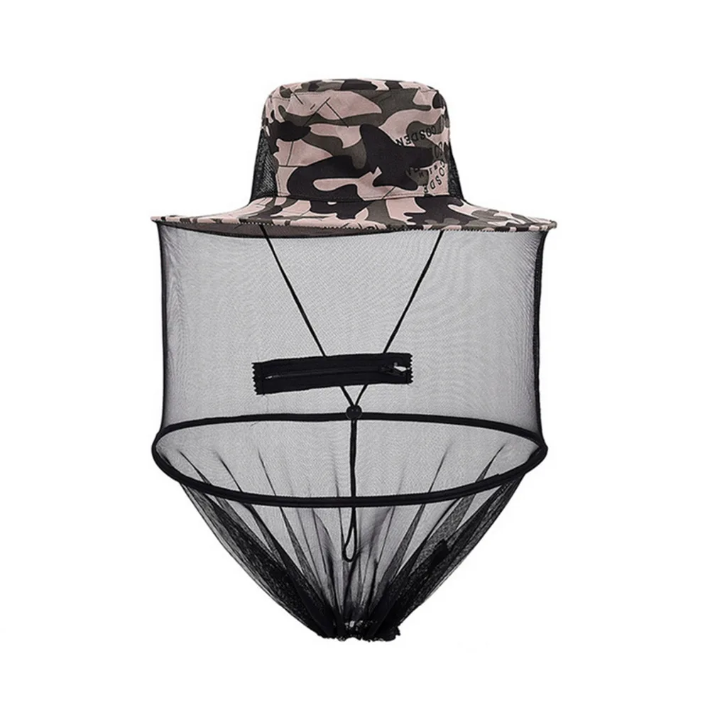 

Anti Mosquito Fishing Hat With Net Mesh Head Cover Fisherman Hat Beekeeping Camping Mask Face Protect Caps Outdoor Fishing Hat