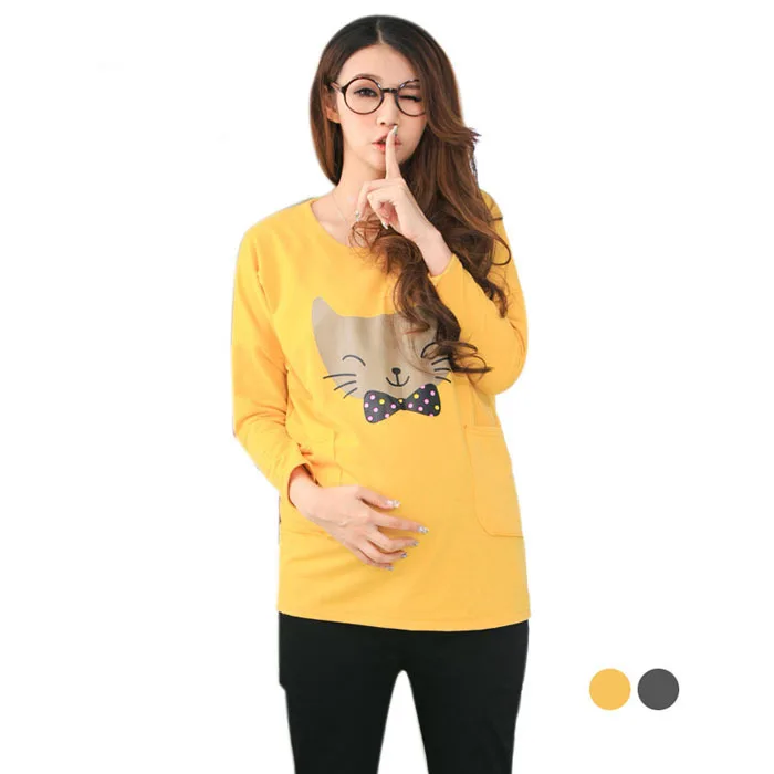 

Fashion cartoon women maternity tees tops for pregnant women coat autumn