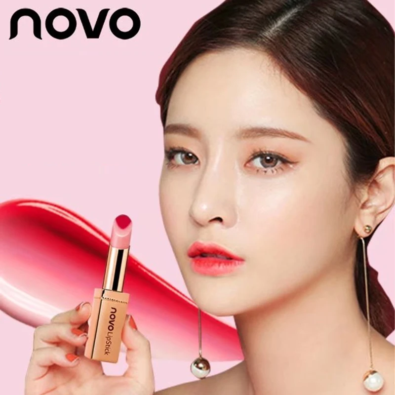 Brand NOVO Two tone Lipstick Long-lasting Lip balm Silky Moisturzing Nourishing Lipstick Makeup Waterproof 6 color New hot sale Brand NOVO Two tone Lipstick Long-lasting Lip balm Silky Moisturzing Nourishing Lipstick Makeup Waterproof 6 color New hot sale
