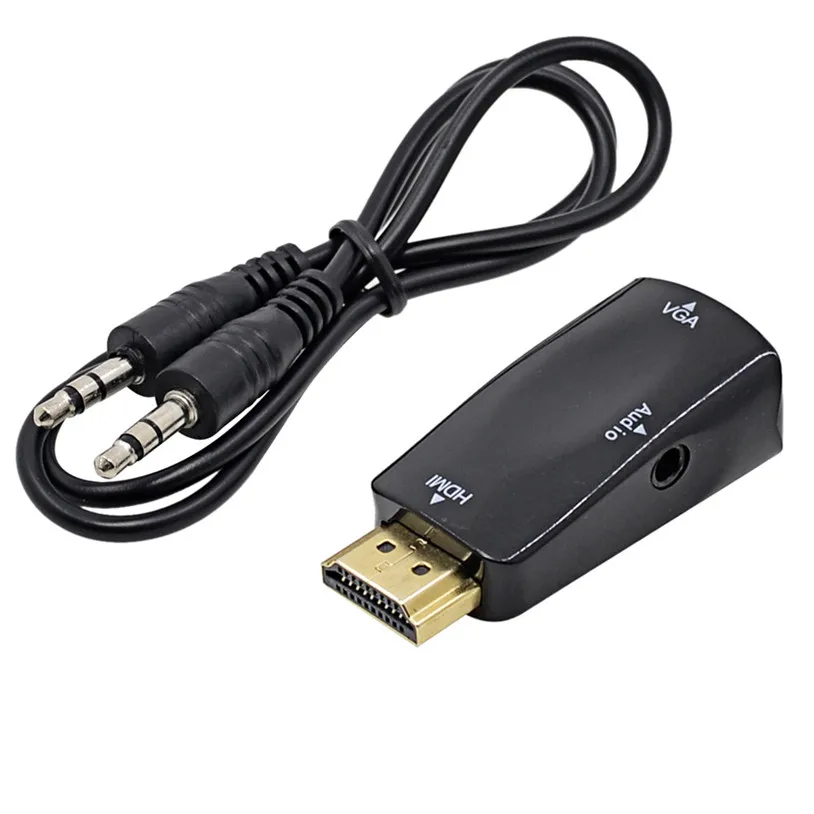 Mosunx HDMI в VGA конвертер адаптер + аудио кабель для ПК компьютера HDTV дисплей проектор