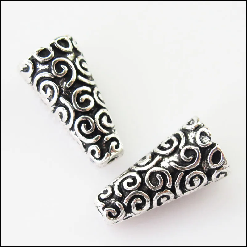

8Pcs Tibetan Silver Tone Clouds Cone End Bead Caps Connectors 9x18mm