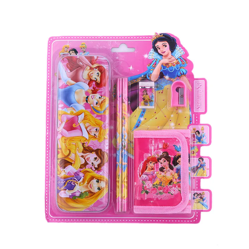 

6pcs/set character cute Princess stationery set pencil bag pencils eraser set tudents school supplies children kids to school
