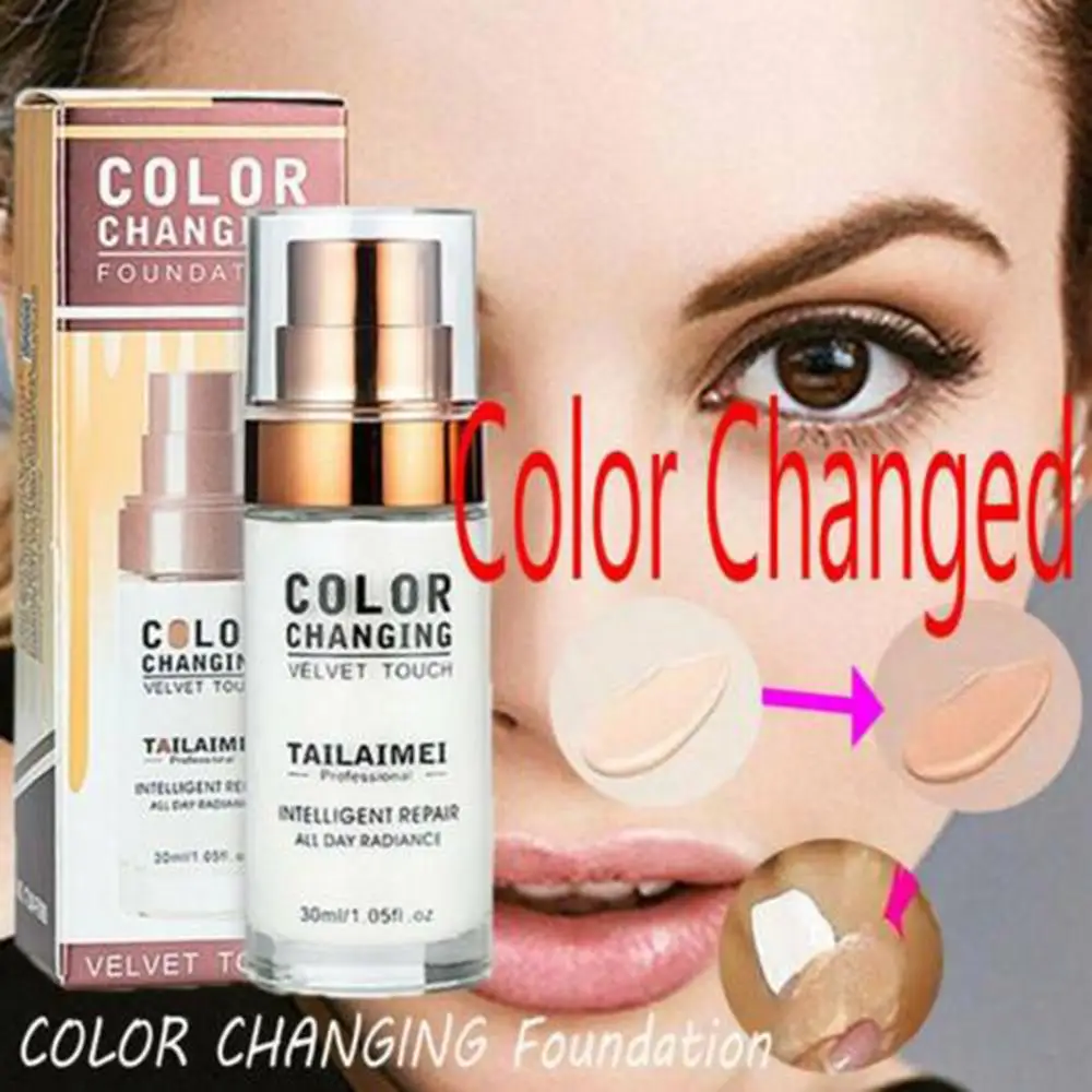 Color Changing Liquid Foundation Makeup Base LiquidTLM Hot Cover Concealer Makeup Base Nude Foundation
