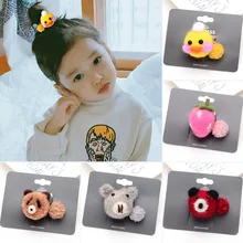 Детская шерсть бархат мультфильм маленький украшения для девочек Детская высокое качество материал волос кольцо детский головной убор G0502