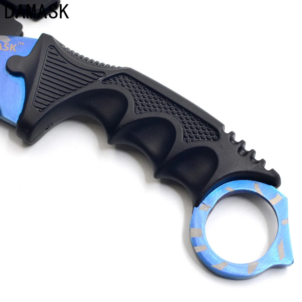 DAMASK Brand Hawk Karambit Stainless Steel Blade Neck Knife With Sheath Portable Pocket Outdoor Climbing Knife Practice Tools