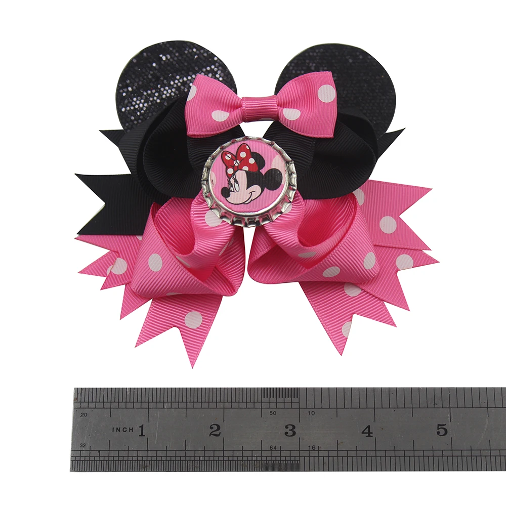 

5pcs colorful dot Cartoon Girls Hair Bows with Clips Boutique Handmade Ribbon Hairpins Kids Birthday Party Hair Accessories