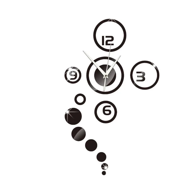 

3d real big wall clock rushed mirror wall sticker diy living room home decor fashion watches arrival Quartz wall clocks