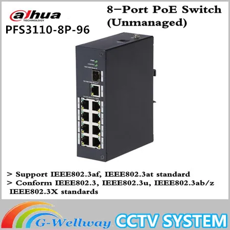 

PFS3110-8P-96 Unmanaged Two-layer industrial PoE switch Support IEEE802.3af, IEEE802.3at standard PFS3110-8P-96