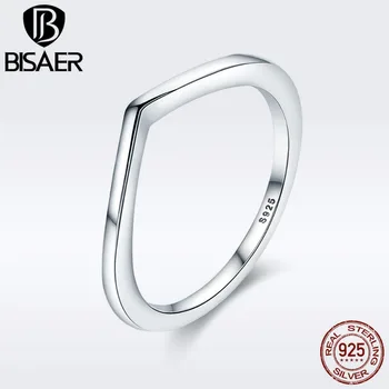 

Polished Wishbone Ring 925 Sterling Silver Water Drop Shape Ring Simple Style Finger Rings Women Engagement Jewelry Femme anneau