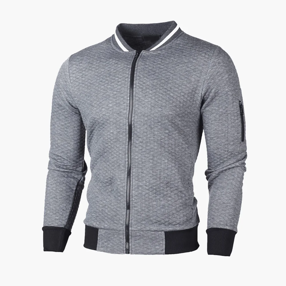 

Men's Winter Warm Coat Casual Solid Color Plaid Long Sleeve Zipper Slim Fit