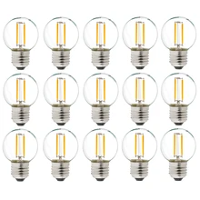 12V- 24V DC AC 1W E27 LED COB Filament Light Bulb G40 Warm White 2700K LED Lamp Low Voltage Retro Edison 12V Bulbs Replace 10W