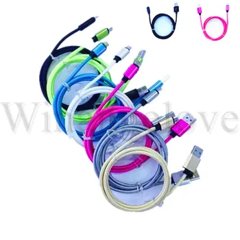 

Colorful 1M 3FT Aluminium Alloy Fabric nylon braided Micro V8 cable for samsung s6 s7 for HTC