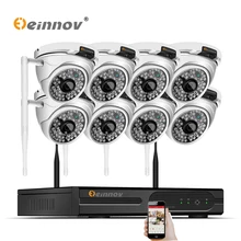 Einnov 8CH 1080P 2MP беспроводная наружная система камер домашней безопасности NVR Wifi Ip комплект видеонаблюдения Купольные комплекты видеонаблюдения Ip Cam