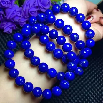 

Free Shipping Natural Royal Blue Lapis Lazuli Gemstone Beads Bracelet AAA 10mm