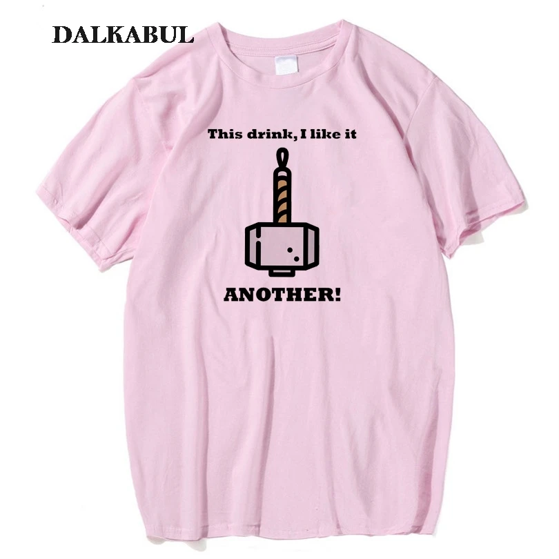 Thor Hammer футболка This drink I like it другая футболка Mjolnir летние футболки с короткими рукавами из хлопка