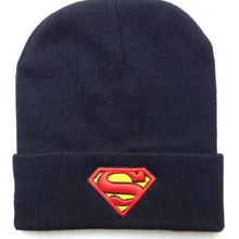 Теплая зимняя шапочка шляпа женская кепка Супермен Герой мягкий красный хип-хоп шапки вязаные красные LA Кепка s шляпа для мужчин подростковый Gorros