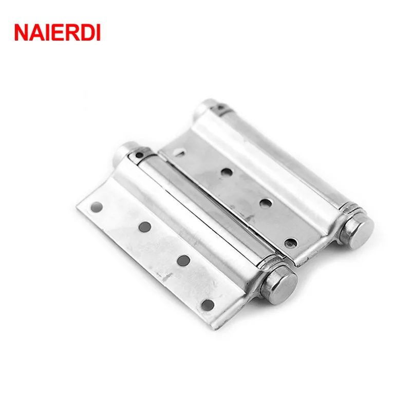 

2PCS NAIERDI-5107 3 Inch Double Action Spring Door Hinge Stainless Steel Rebound Hinge For Cafe Swing Western Furniture Hardware