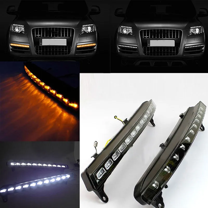 1pair LED DRL Driving Daytime Running Fog Lamp Light Turn Signal For