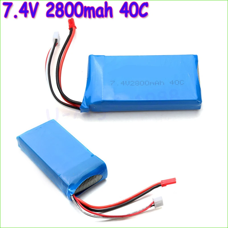 Батарея Lipo 7 4 в 2800 мАч 40C 2S для квадрокоптера WLToys V262 V333 V323 V666 1 шт. оптовая продажа|2s