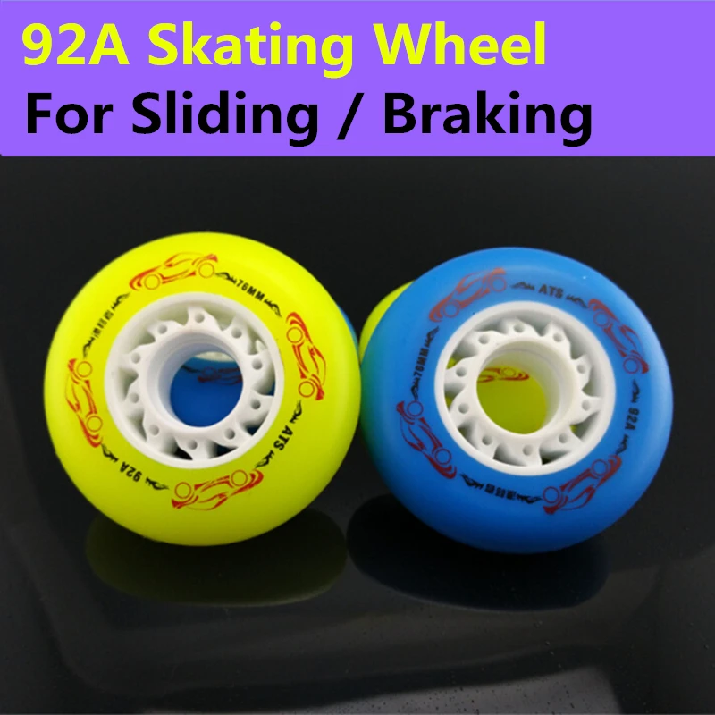 

[92A Sliding Braking wheel] 8 Pcs/Lot Original ATS Inline Skates Wheel, For Sliding Braking Skating SEBA Patins Fire Stone Flint