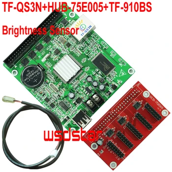 

TF-QS3N+HUB-75E005+TF-910BS Brightness Sensor 1/32 Scan 320*64 USB+Ethernet full color asynchronous LED control card