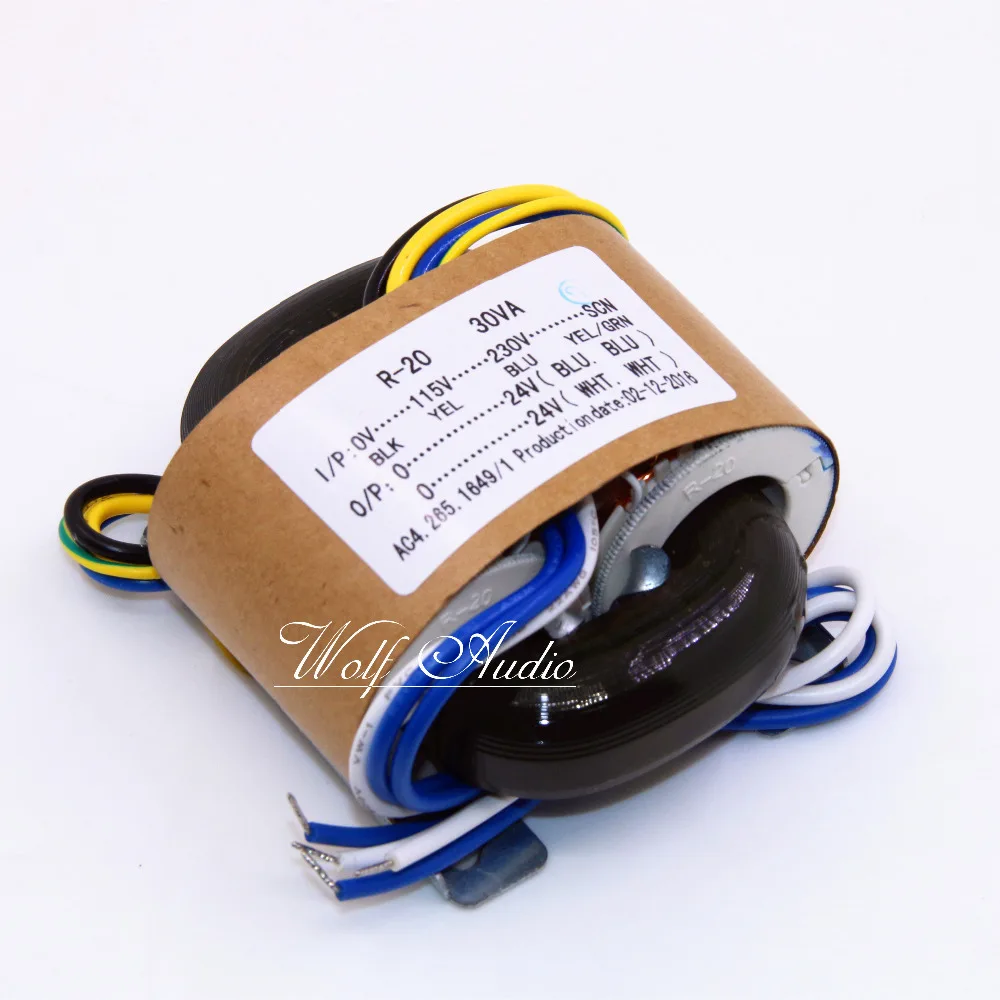 

115V / 230V 30W R-Core audio Transformer 24V+24V For Power mplifier / DAC /amplifier R-type Power Transformer