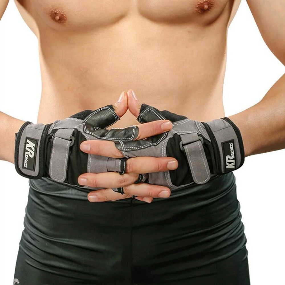 Half Finger Weight Lifting Training Gloves Men Fitness Sports Body Building Wrist Grips Hand Palm Protector Fitness Gloves