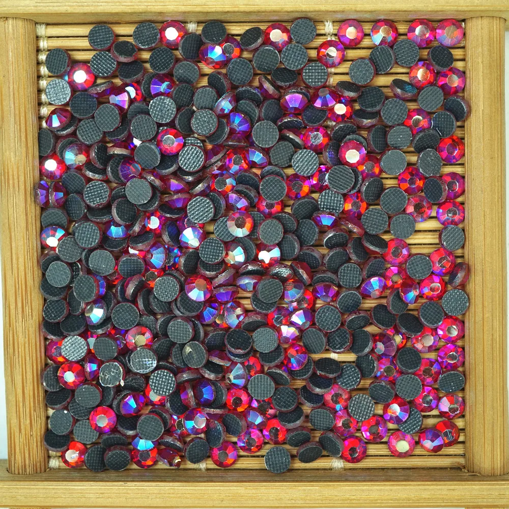 2000PCS SS16 4mm round Siam AB glass drill DMC hotfix flatback Acryl