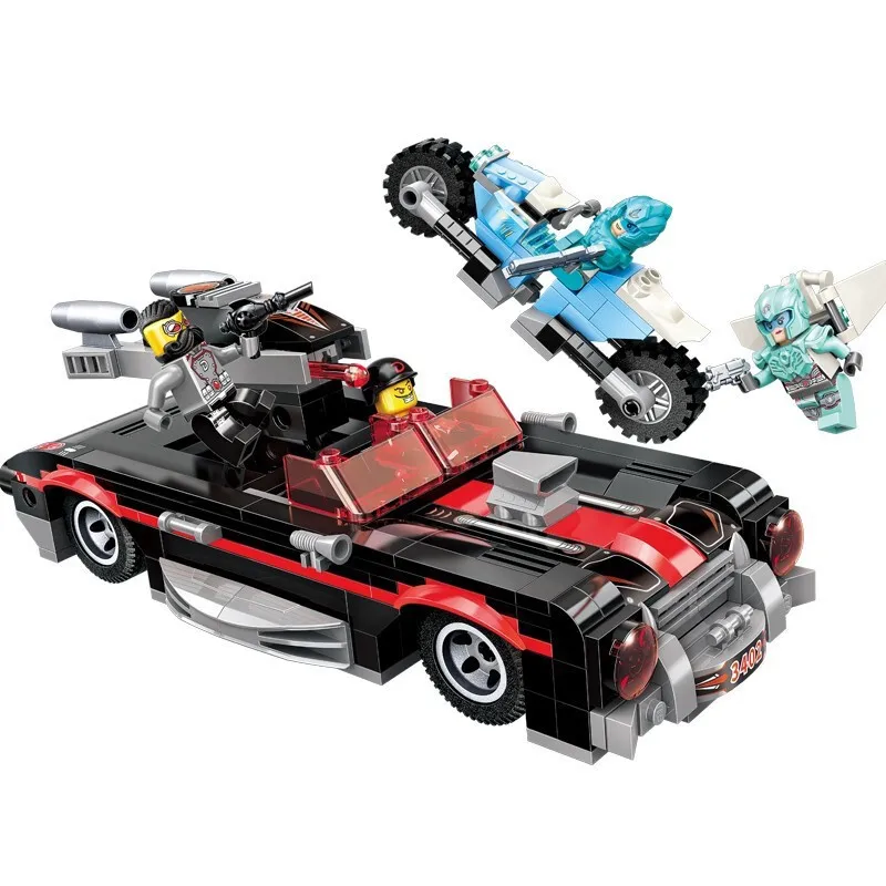 

New Hot Power squad Dark Shadow Roadster Howling Gale Jet Model Building Blocks Sets Bricks Educational Toys for Children gift