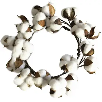 

AUGKUN Artificial Cotton Dried Flower Wreath Christmas Wreath Door Garland Cotton Wreath For Festival Homa Wall Doll Decorations