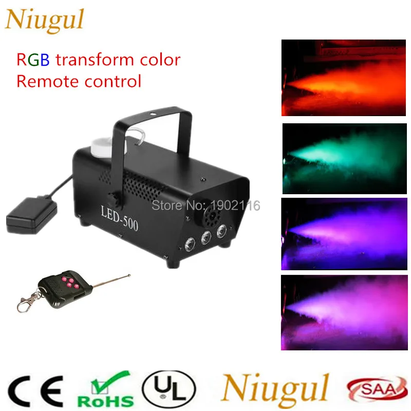 

Niugul Wireless LED Smoke Machine 500W With LED Color Lights(Red, Blue, Green) Remote Control Fog Machine For Party DJ Equipment