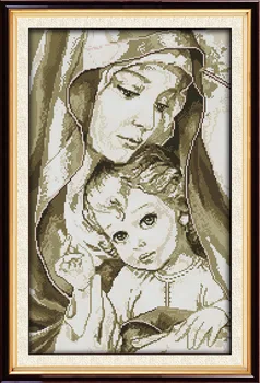 

Joy Sunday Great Virgin Mary with her baby cross stitch pattern kits handcraft make embroidery with chart