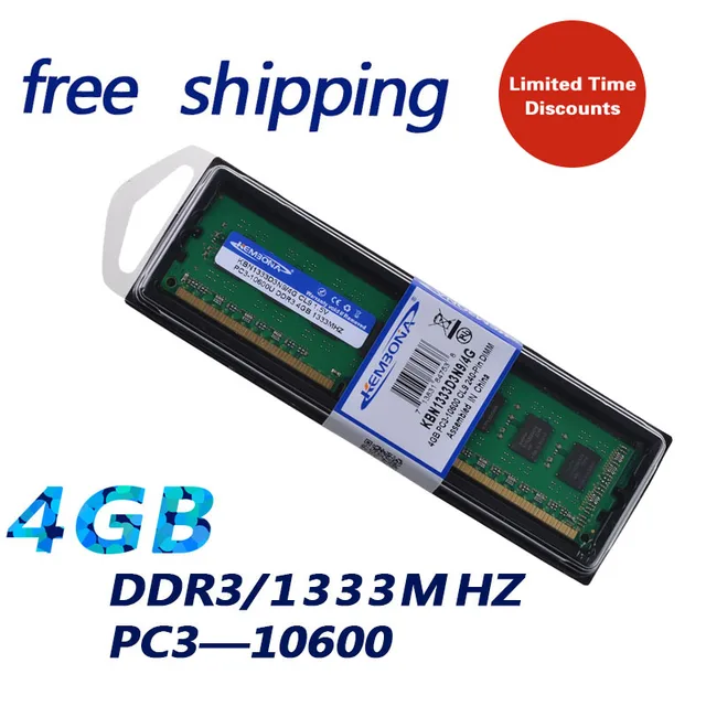 Best Price KEMBONA best tested ddr3 4gb for A-M-D ram 1.5V original chipset pc ram memory module 1333mhz  free shipping 