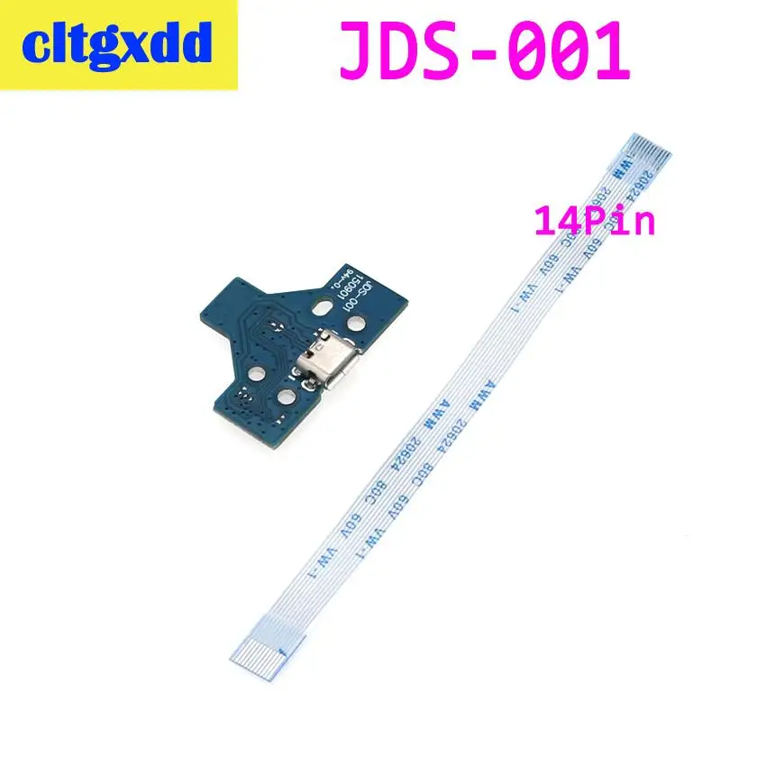 Cltgxdd для PS4 контроллер usb порт зарядки разъем платы 12Pin JDS 001 011 030 040 055 14Pin 001 соединительный кабель - Цвет: 001 14pin