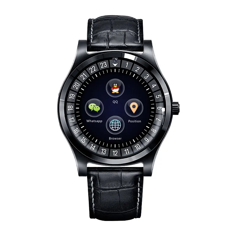 Смарт-часы BINSSAW для мужчин и женщин с поддержкой камеры, Bluetooth, SIM, SD карты, умные часы, наручные часы для телефона Android, пара браслетов+ коробка - Цвет: Черный