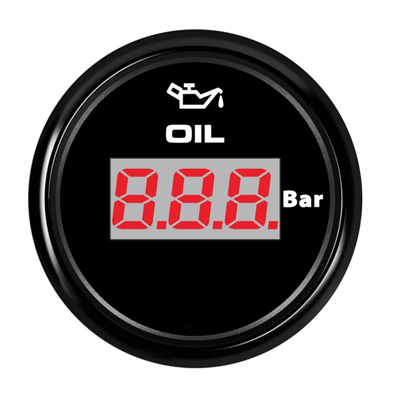 

Universal Alarm Oil Pressure Meter Indicator Digital Waterproof for Motorcycle Car Boat Engine with 8-Color Backlight 12-24V