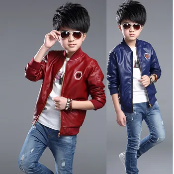 

2018 New Spring Jaquetas Baby Boys Jacket Leather Cloth Kids Girl Coats Spring Autumn Casual Black Solid Children's Clothes