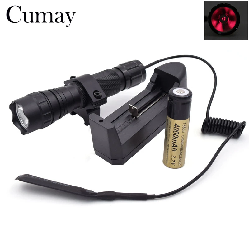 Waterproof 1 mode 850nm IR LED Flashlight Torch For Hunting Linternas Light need Night vision Battery