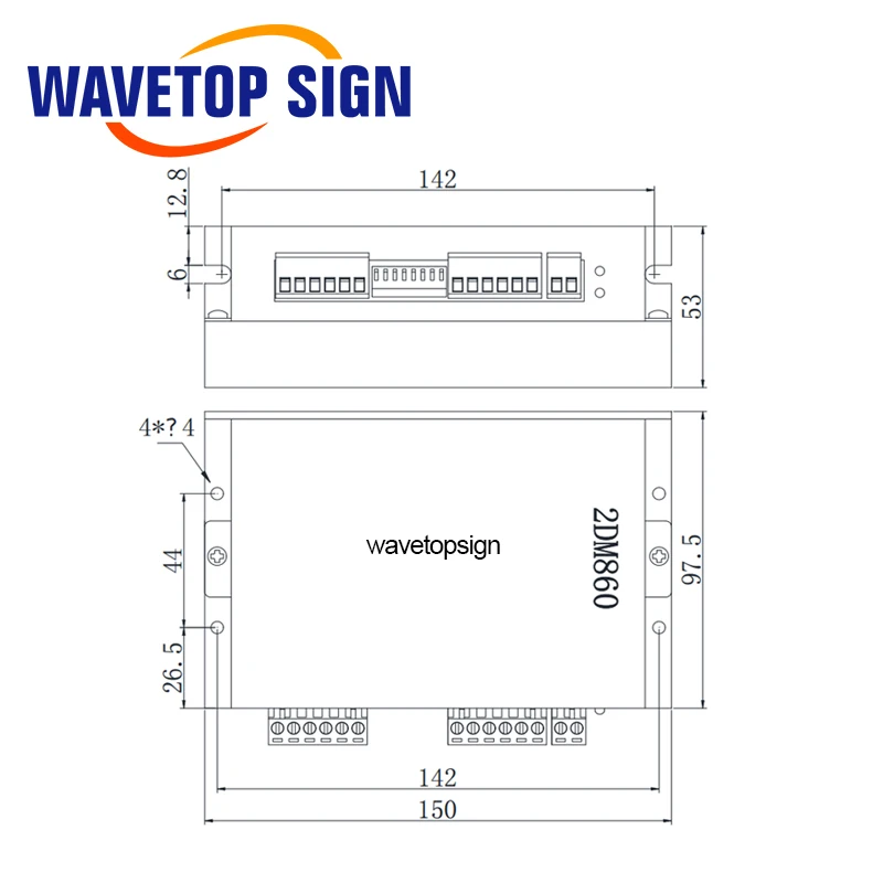 WaveTopSign 스테퍼 모터 드라이버 2상 2DM860H 2DM860 18-80VAC 전류 2.1-8.4 Co2 레이저 절단 및 조각 기계용