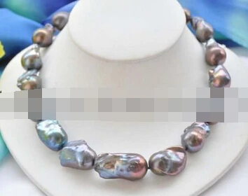 

~~ 11.24 Natural BLACK baroque KESHI REBORN PEARL NECKLACE 17inch Discount 35%
