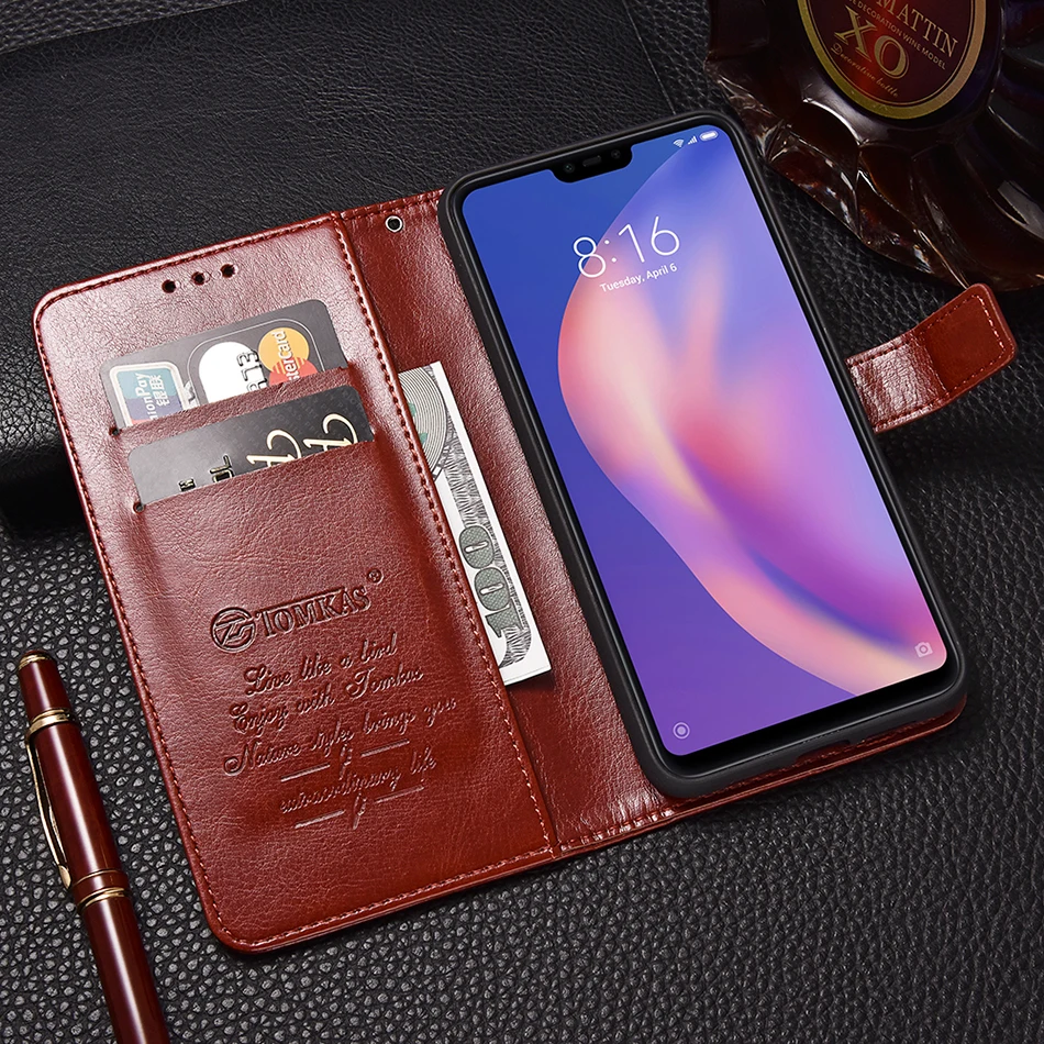 TOMKAS Wallet Flip Case for Xiaomi Mi 8 Lite Luxury Vintage Leather Silicone Back Cover Case for Xiaomi Xiomi Xaomi Mi 8 Lite (16)