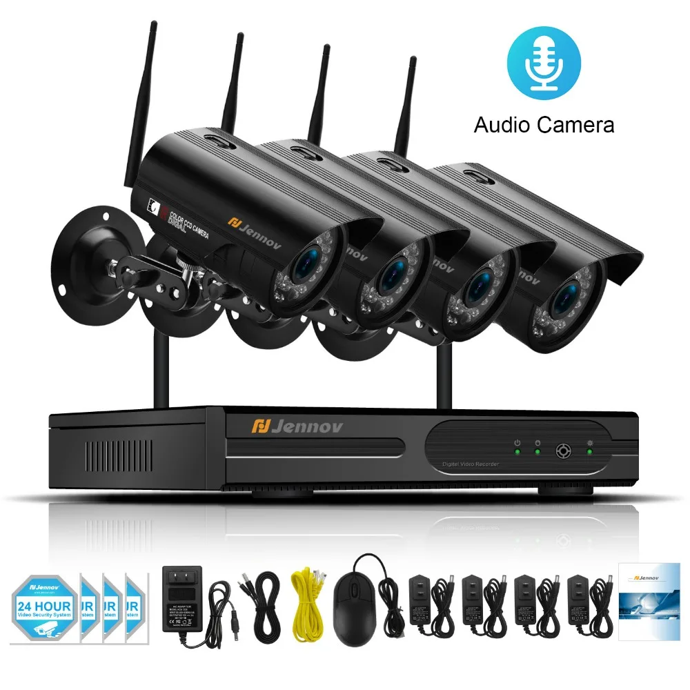 

Einnov 1080P 2MP IP Camera Audio Record Wireless Home Security CCTV System With NVR wifi Video Surveillance Kit Set wi-fi IR P2P