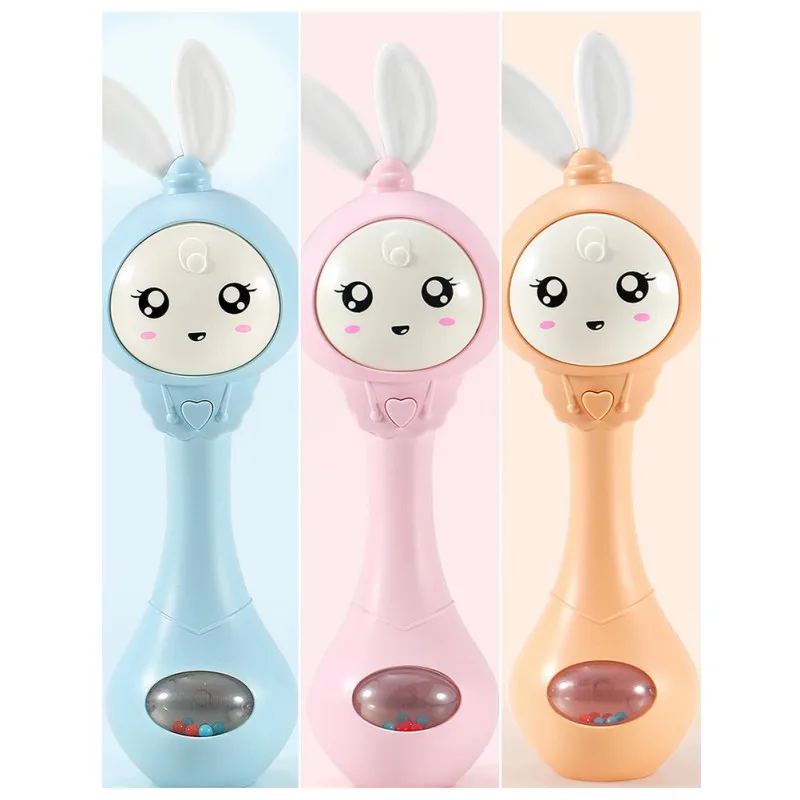 

2019 Baby Toys Hand Bells Puzzle Music and Flashing Shaking Rattles 6-12 Months Sound and Light Rhythm Induction HOT